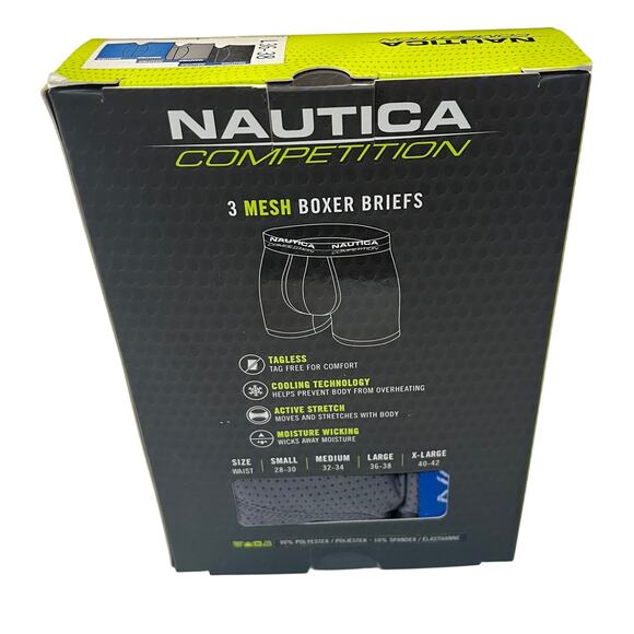 8-10 NAUTICA Competition Men's Mesh Boxer Briefs 3-Pack Large - Picture 7 of 8